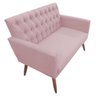 Namoradeira Decorativa Sala Recepção Escritório Nina Capitone  Suede Rosa - 2