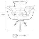 Ver imagem 3 de Kit 2 Poltronas Decorativa Opala Base Giratória Suede Preto Mz Decor