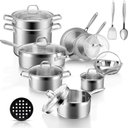 Ver imagem 1 de Duxtop Conjunto de Panelas Aço Inox 18 Peças Compatível com Indução