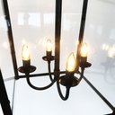 Ver imagem 3 de Pendente Estio Lampião Rústico Com Vidro e Cúpula de Algodão Libertas Rosas Artesanato Lampião Com C