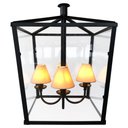 Ver imagem 1 de Pendente Estio Lampião Rústico Com Vidro e Cúpula de Algodão Libertas Rosas Artesanato Lampião Com C