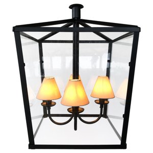 Pendente Estio Lampião Rústico Com Vidro e Cúpula de Algodão Libertas Rosas Artesanato Lampião Com C