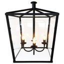 Ver imagem 5 de Pendente Estio Lampião Rústico Com Vidro e Cúpula de Algodão Libertas Rosas Artesanato Lampião Com C