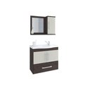 Ver imagem 2 de Bancada Banheiro c/Espelho Atenas 65cm Cafe/Off White MGM