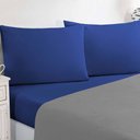 Ver imagem 2 de Jogo de Cama Malha Lençol 100% Algodão Gran Moratta 3 Peças Solteiro Cinza-azul Royal