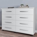 Ver imagem 1 de Cômoda com 8 Gavetas Pés Rodízios Jade – Branco – Móveis Primus