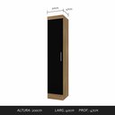 Ver imagem 3 de Guarda Roupa Modulado 1 Porta 3 Prateleiras Joker Boreal/preto- M. a Boreal/preto Fosco