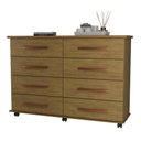 Ver imagem 4 de Cômoda com 8 Gavetas Pés Rodízios Jade – Freijó – Móveis Primus