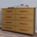 Ver imagem 1 de Cômoda com 8 Gavetas Pés Rodízios Jade – Freijó – Móveis Primus