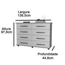 Ver imagem 5 de Cômoda com 8 Gavetas Pés Rodízios Jade – Freijó – Móveis Primus