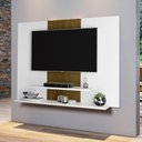 Ver imagem 1 de Painel para Tvs de até 42 Polegadas Dom - Branco com Freijó - Móveis Primus