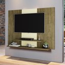 Ver imagem 1 de Painel para Tvs de até 42 Polegadas Dom - Amêndoa Wood com Branco - Móveis Primus
