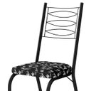 Ver imagem 3 de Kit 2 Cadeiras Aço Carbono Tubular Metálica Acabamento D-25 Luana Preto/preto Flor