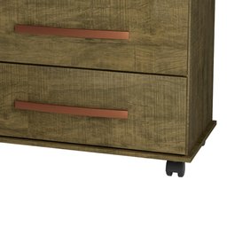 Cômoda com 8 Gavetas Pés Rodízios Jade – Amendoa Wood – Móveis Primus - 3