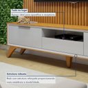 Ver mais imagens de Conjunto Painel Lyon (Paris) com LED e Rack Viena (Áustria) 220 cm Off White/Naturalle