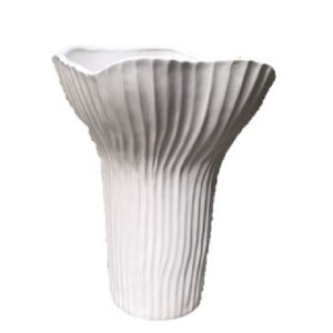 Vaso para Flores - Forma Orgânica Off White Acabamento Fosco
