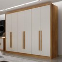 Ver imagem 1 de Guarda Roupa Casal Ambiente Bandeira 6 Portas 8 Gavetas Cumaru 25 Fendi – Novo Horizonte