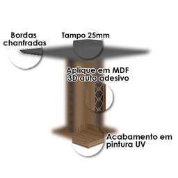 Mesa de Jantar 90cm Ísis com Vidro Carvalho Grafite com 4 Cadeiras Jade Bordada Carvalho Fendi – Pol - 4