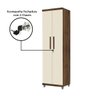Armário Multiuso 2 Portas com Chave Organizador Home Office Lavanderia Freijó/off White - Lh Móveis - 8