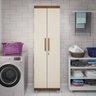 Armário Multiuso 2 Portas com Chave Organizador Home Office Lavanderia Freijó/off White - Lh Móveis - 12