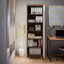 Ver imagem 5 de Armário Multiuso 2 Portas com Chave Organizador Home Office Lavanderia Freijó/off White - Lh Móveis
