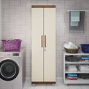 Ver imagem 3 de Armário Multiuso 2 Portas com Chave Organizador Home Office Lavanderia Freijó/off White - Lh Móveis