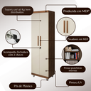 Ver mais imagens de Armário Multiuso 2 Portas com Chave Organizador Home Office Lavanderia Freijó/off White - Lh Móveis