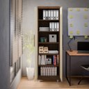 Ver imagem 7 de Armário Multiuso 2 Portas com Chave Organizador Home Office Lavanderia Freijó/off White - Lh Móveis