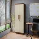 Ver imagem 1 de Armário Multiuso 2 Portas com Chave Organizador Home Office Lavanderia Freijó/off White - Lh Móveis