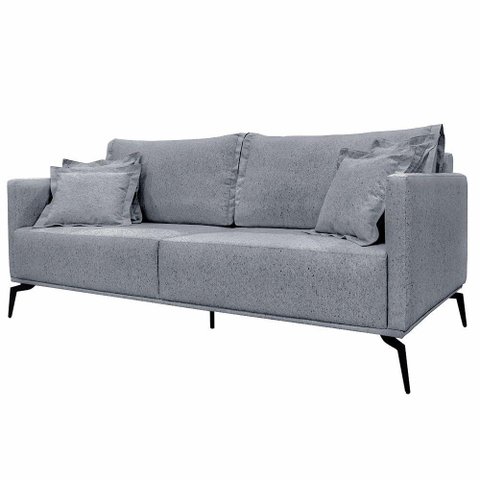 Sofá Decorativo 2 Lugares 180cm Pés em Aço Stagno Cinza