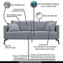 Ver mais imagens de Sofá Decorativo 2 Lugares 180cm Pés em Aço Stagno Cinza