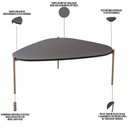 Ver imagem 7 de Kit 02 Mesas de Centro e 01 Mesa Lateral Pés Metálicos Adek A03 Nero Dourado - Lyam Decor