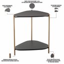 Ver imagem 6 de Kit 02 Mesas de Centro e 01 Mesa Lateral Pés Metálicos Adek A03 Nero Dourado - Lyam Decor