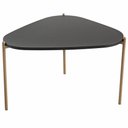 Ver imagem 5 de Kit 02 Mesas de Centro e 01 Mesa Lateral Pés Metálicos Adek A03 Nero Dourado - Lyam Decor
