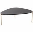 Ver imagem 4 de Kit 02 Mesas de Centro e 01 Mesa Lateral Pés Metálicos Adek A03 Nero Dourado - Lyam Decor