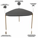 Ver mais imagens de Kit 02 Mesas de Centro e 01 Mesa Lateral Pés Metálicos Adek A03 Nero Dourado - Lyam Decor