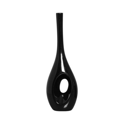 Garrafa Arabella G Decoração Em Cerâmica Preto Luxo