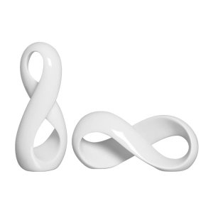 Escultura Infinito Enfeite Moderno Decoração Branco