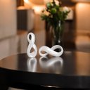 Ver imagem 4 de Escultura Infinito Enfeite Moderno Decoração Cerâmica Pérola