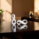 Ver imagem 2 de Escultura Infinito Enfeite Moderno Decoração Cerâmica Pérola