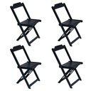 Ver imagem 4 de Jogo De Mesa Com 4 Cadeiras De Madeira Dobravel 70X70 - Preto - Preto