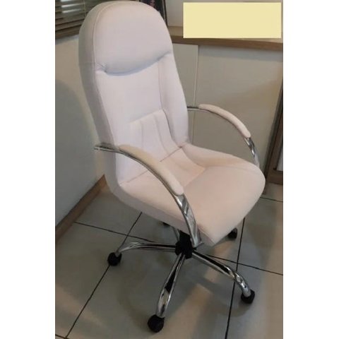 Cadeira de Escritório Giratória Presidente Nr17 Day Branca Base Cromada C/ Relax Comprealegre