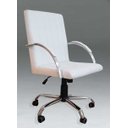 Ver imagem 3 de Cadeira de Escritório Giratória Work Branca Cromada 100% Nacional