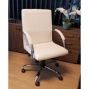 Ver imagem 1 de Cadeira de Escritório Giratória Work Branca Cromada 100% Nacional