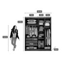 Ver imagem 2 de Guarda Roupa Solteiro 4 Portas e 3 Gavetas C- Espelho Moderni Freijo Cumaru C- Fendi