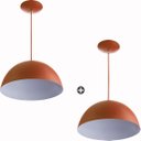 Ver imagem 1 de Kit 2 Pendente Meia Bola 30 Cobre Sala Cozinha Churrasqueira
