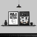 Ver imagem 2 de Kit 2 Quadros Banheiro Darth 33x24cm:Madeira preta
