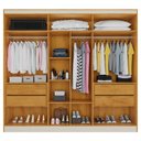 Ver imagem 4 de Guarda-Roupa Casal Oslo 6 Portas 4 Gavetas 100% Mdf com Espelho Peroba/Off White - Mademarques