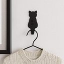 Ver imagem 5 de Conjunto 6 Ganchos Gato Preto Aço Pendurador Luft Masutti Enfeite de Parede Roupas Multiuso
