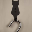 Ver imagem 2 de Conjunto 6 Ganchos Gato Preto Aço Pendurador Luft Masutti Enfeite de Parede Roupas Multiuso
